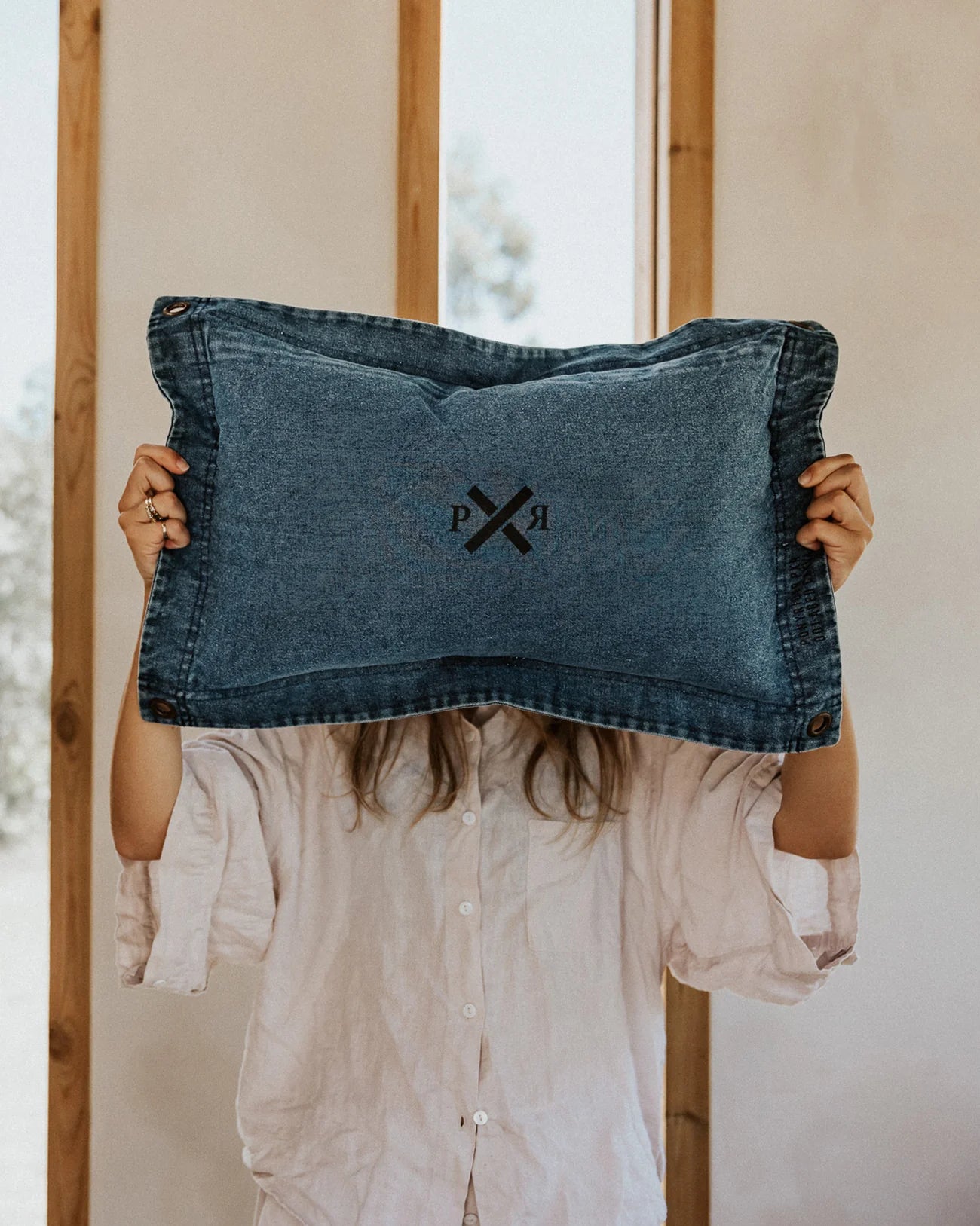 Lil Highlander Rectangle Cushion (Denim)