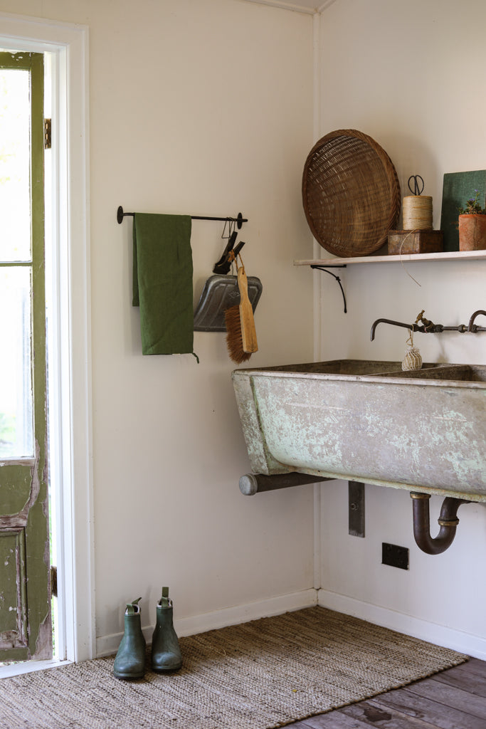 French Linen Tea Towel (Celtic Green)