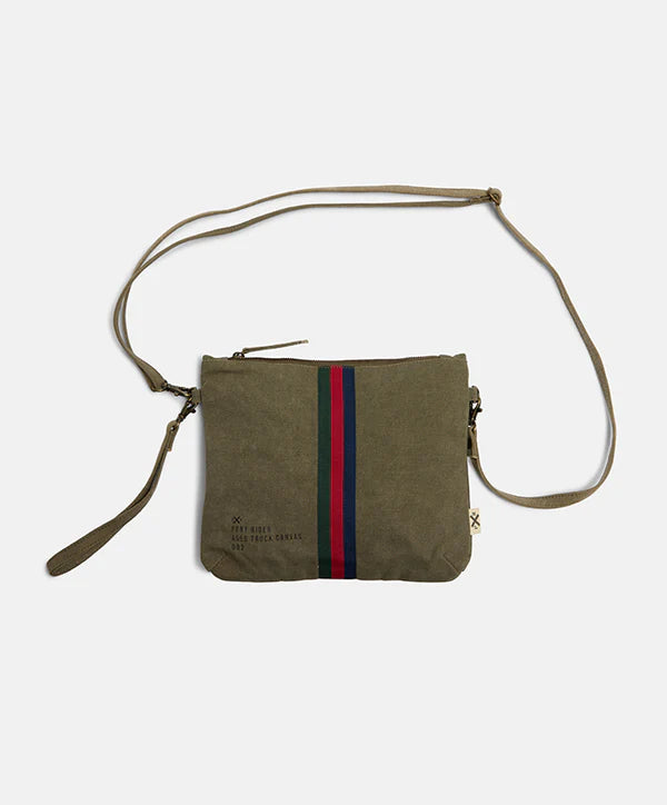 Escapee Clutch Bag with Strap Upcycled (Khaki)