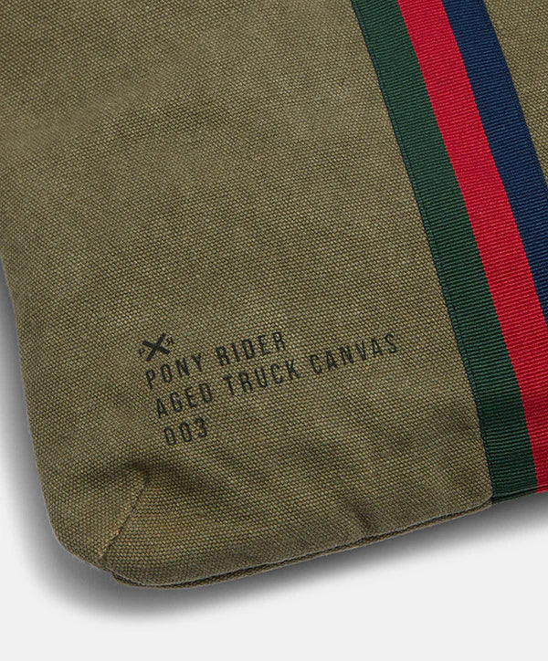 Escapee Clutch Bag with Strap Upcycled (Khaki)