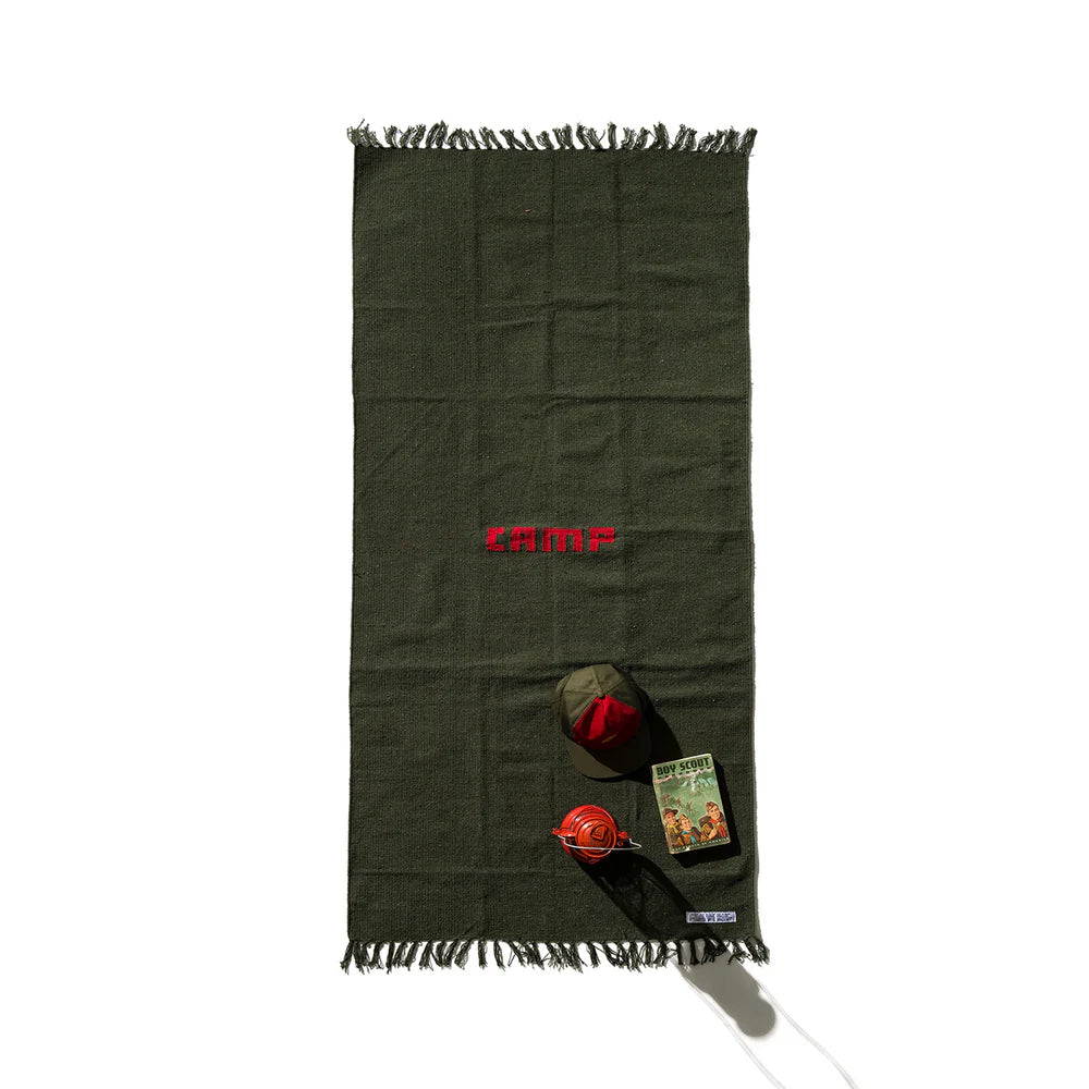 Handloom Recycled Yarn Camp Rug - Olive