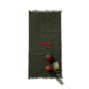 Handloom Recycled Yarn Camp Rug - Olive