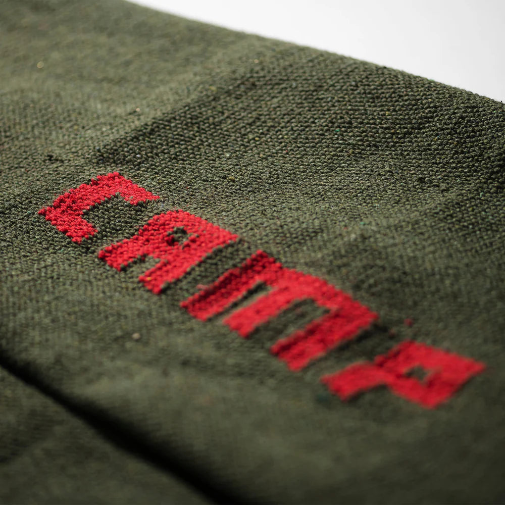 Handloom Recycled Yarn Camp Rug - Olive