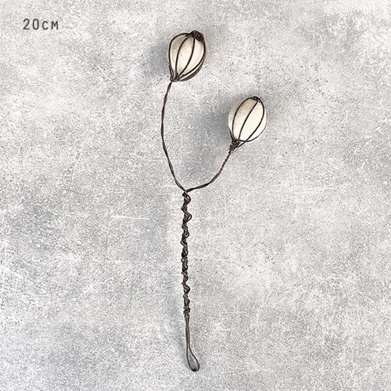 Pom Pom Wire Seed Pod (White)
