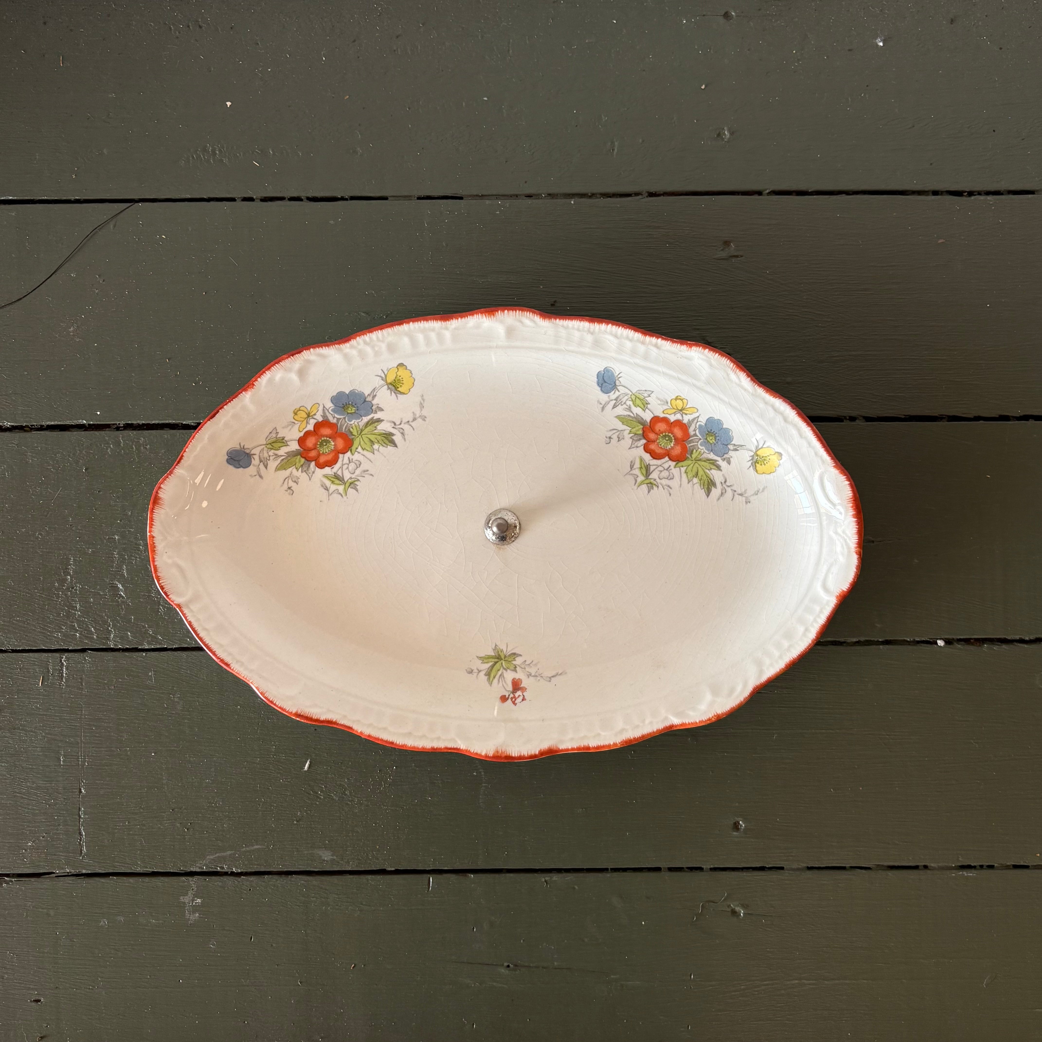 Oval Floral Cupcake Dish