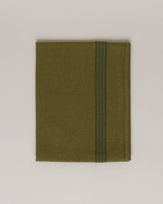 Linen-cotton tea towel: Chartreuse / Blue stripes