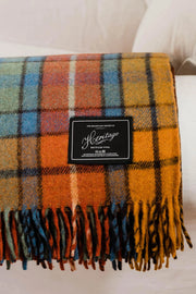 Recycled Wool Tartan Blanket: Autumn
