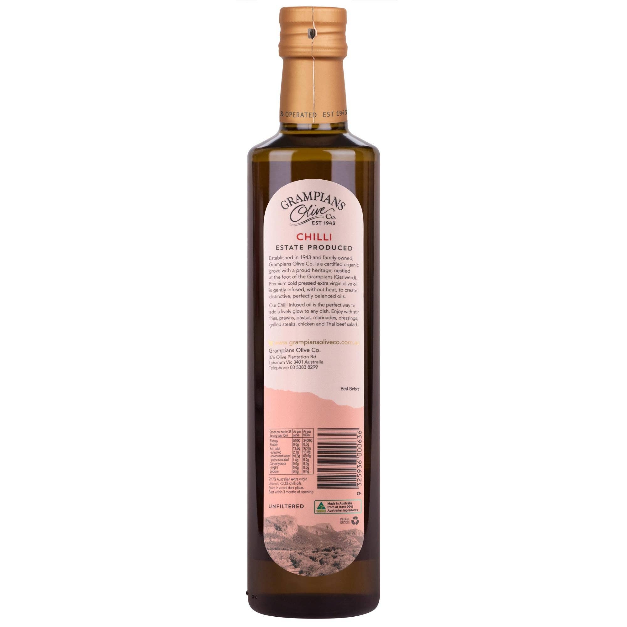 Chilli Infused Extra Virgin Olive Oil: 100ml