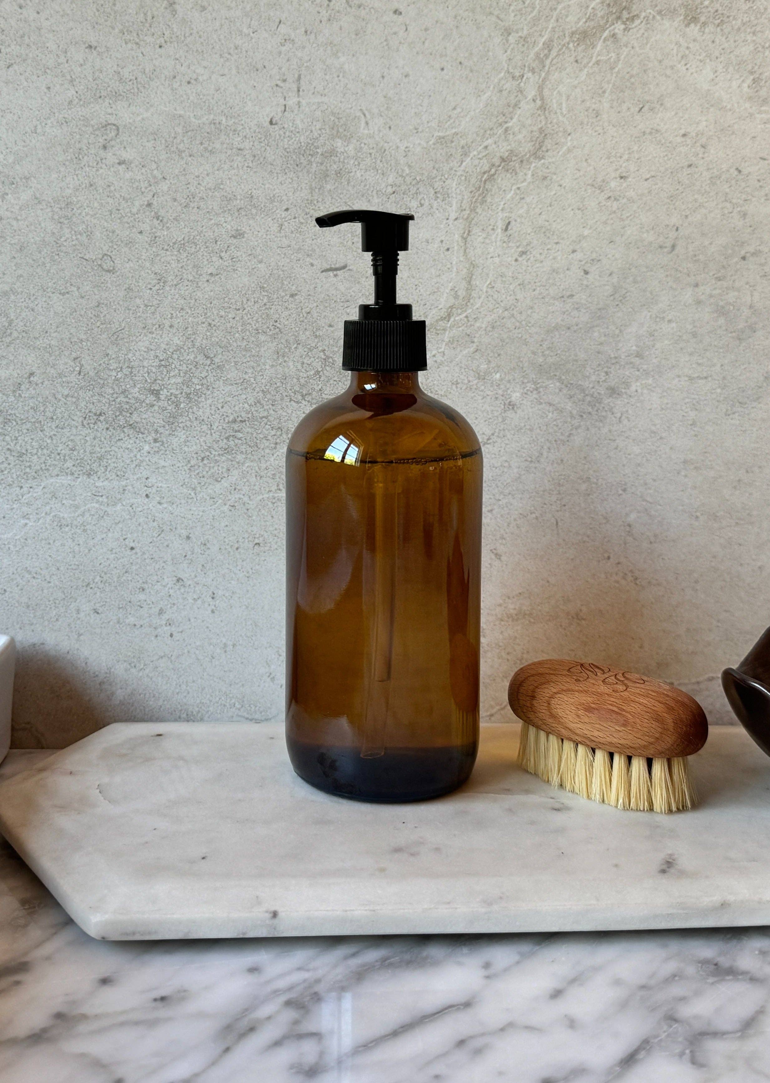 Amber Glass Bottles 500ml: With Pump