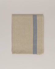 Linen-cotton tea towel: Natural / Blue stripes