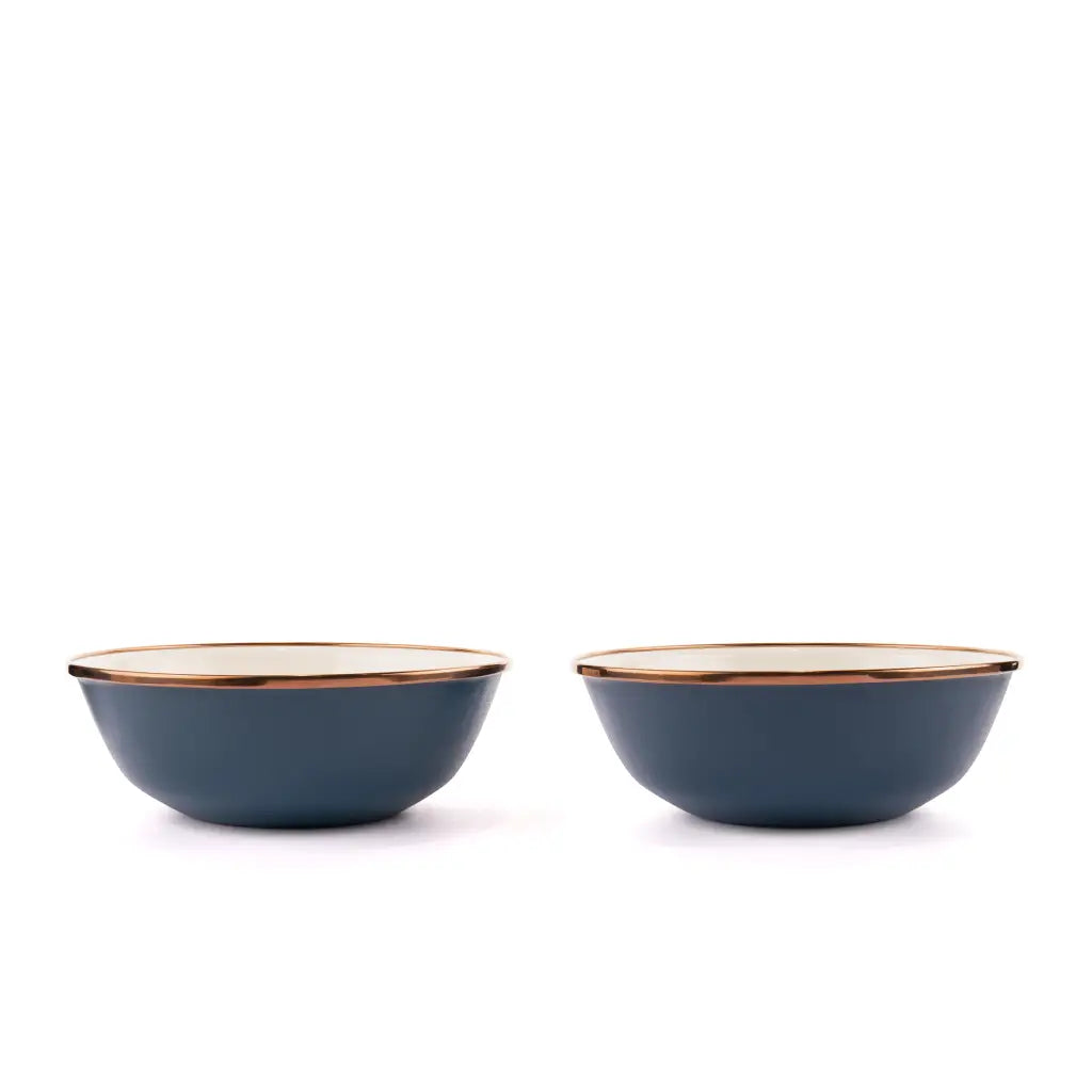 Enamel 2-Tone Bowl Set - Deep Indigo