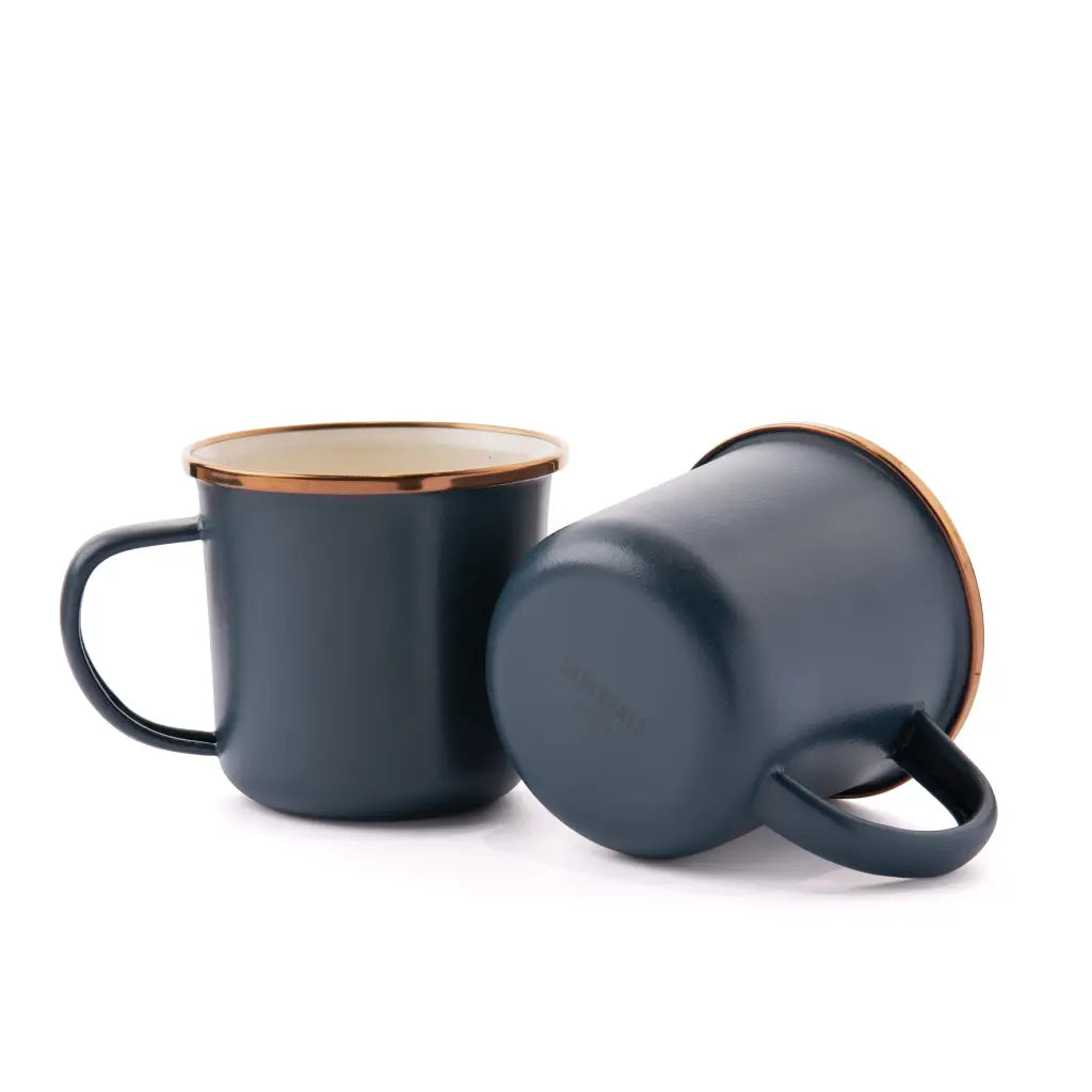 Enamel 2-Tone Mug Set: Deep Indigo