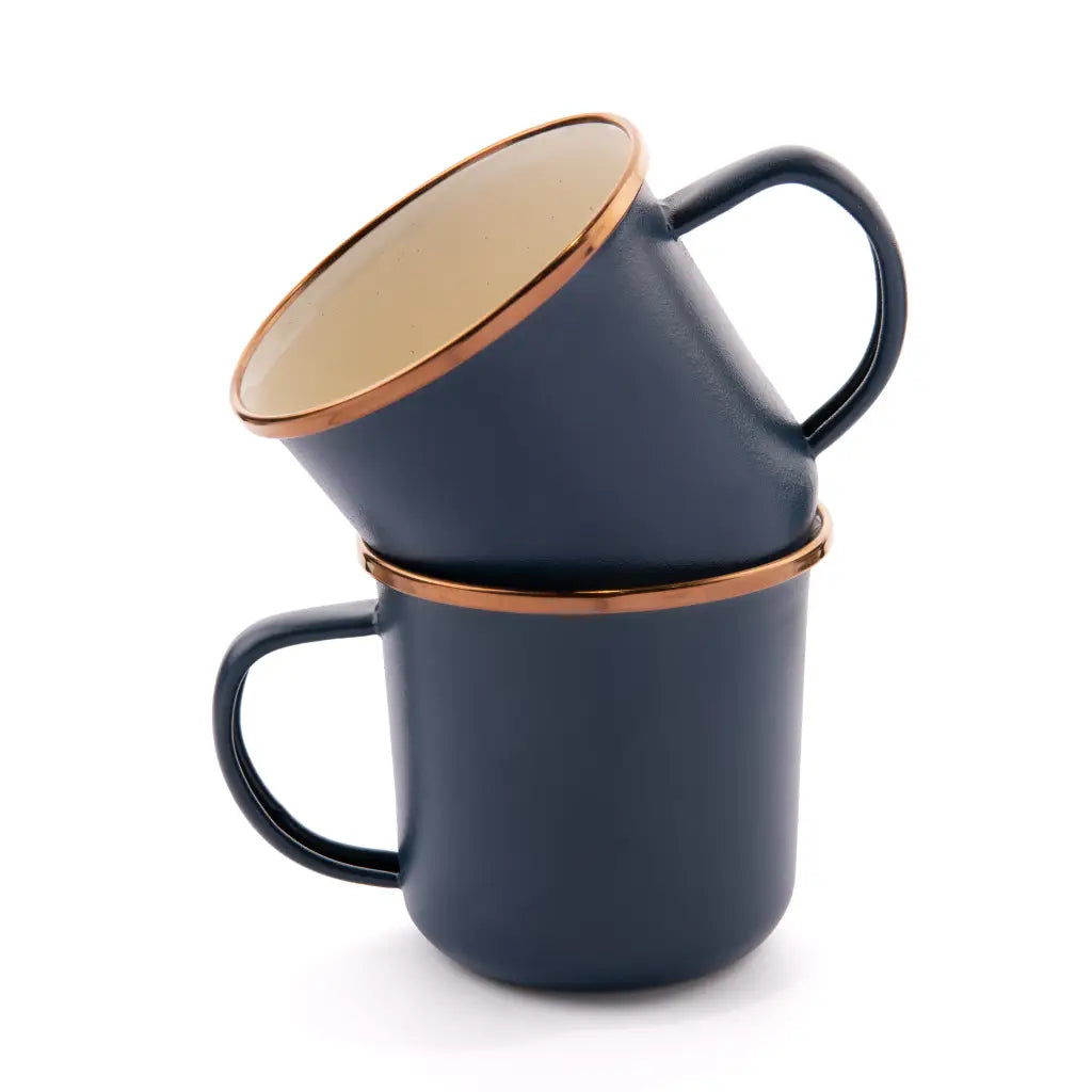 Enamel 2-Tone Mug Set: Deep Indigo