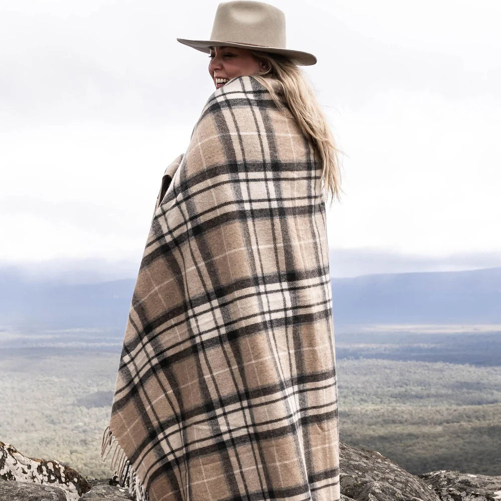 Recycled Wool Tartan Blanket: Cabin