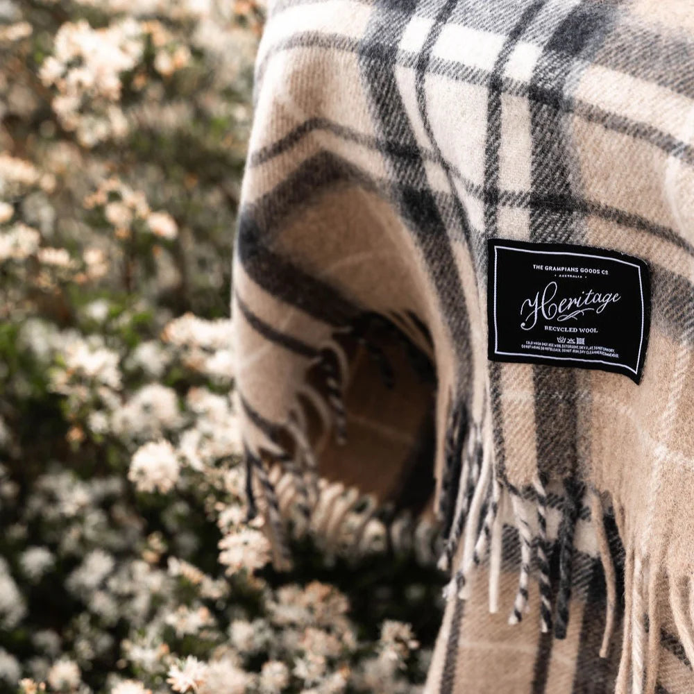 Recycled Wool Tartan Blanket: Cabin
