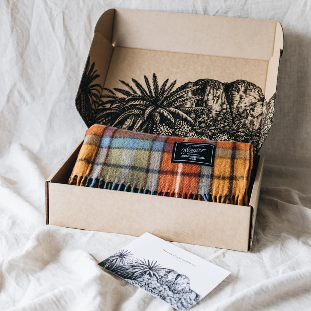Recycled Wool Tartan Blanket: Autumn
