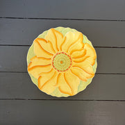 Round Flower Plate Yellow