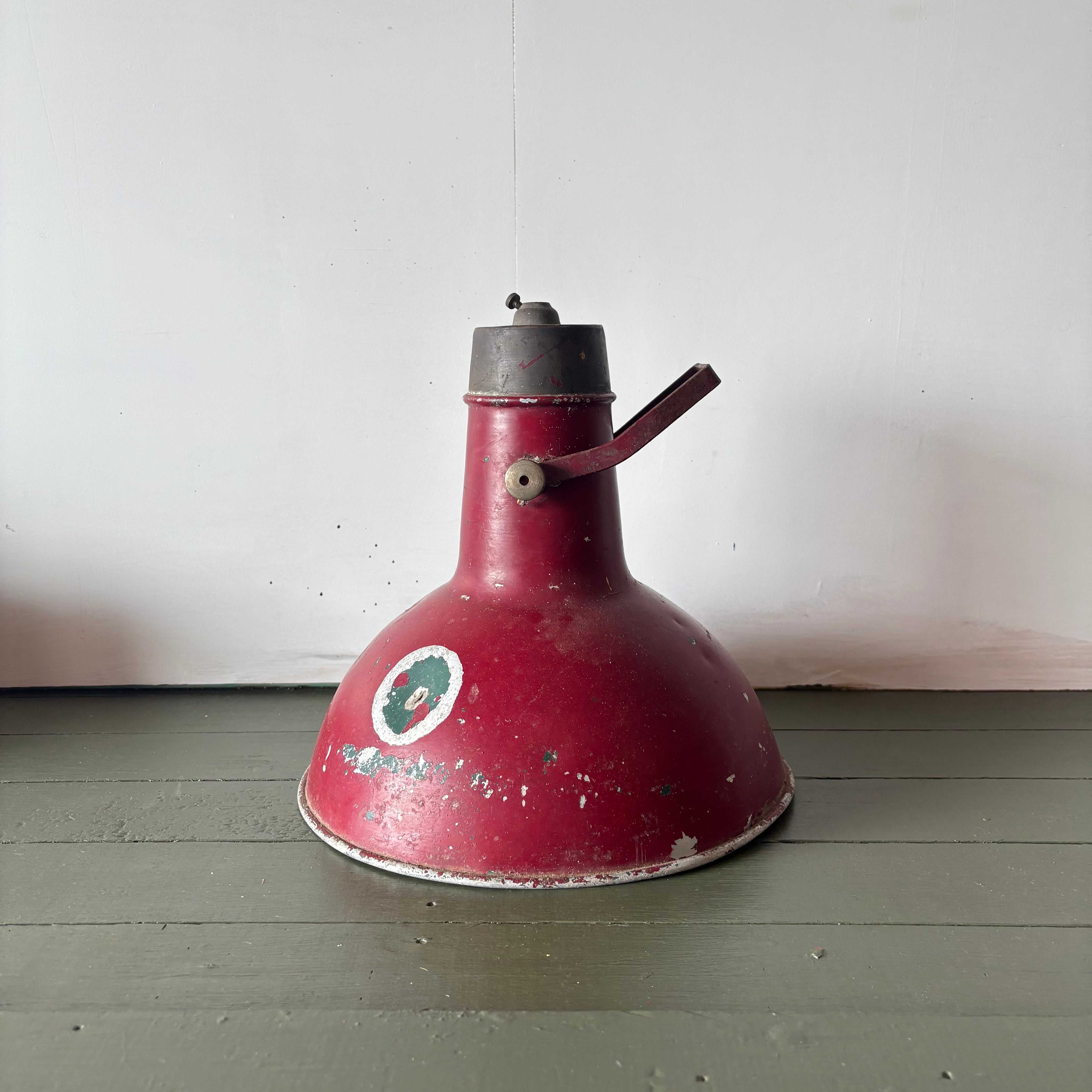 Antique Red Enamel Light Shade