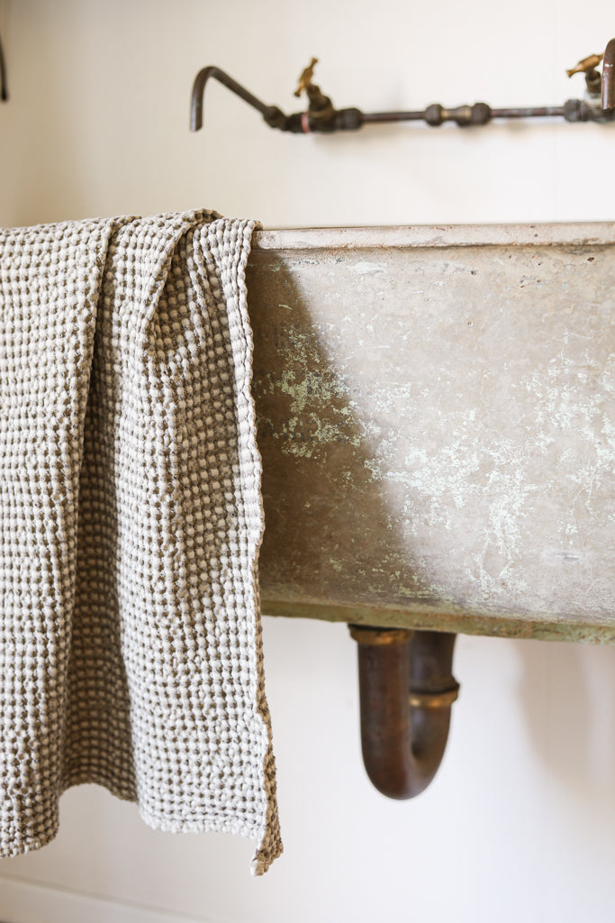 Organic Cotton Waffle Tea/Hand Towel (Khaki)
