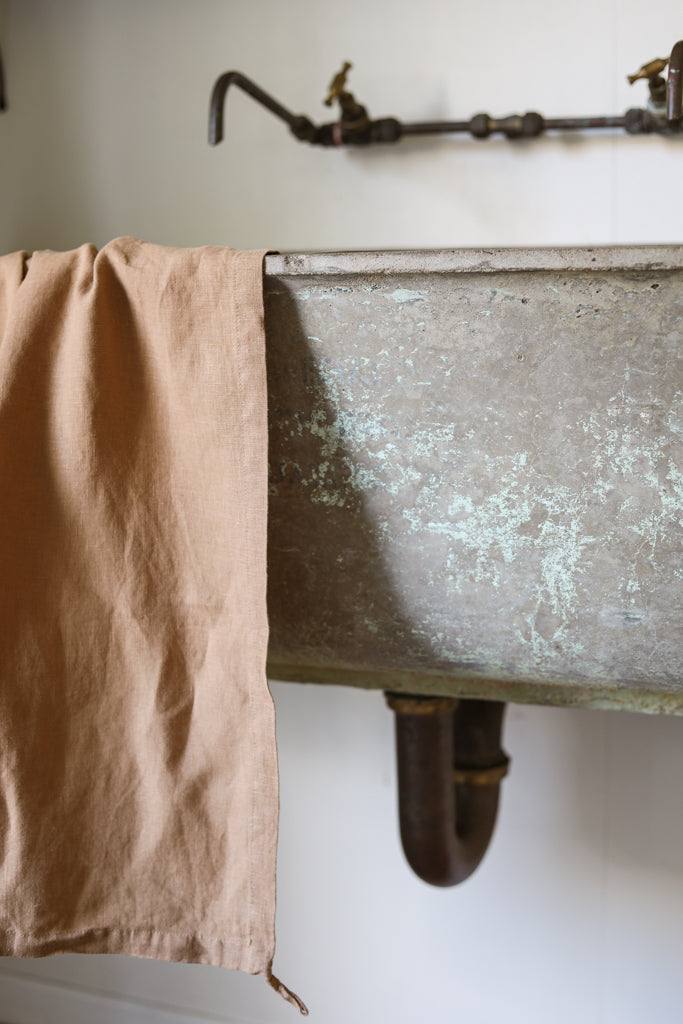 French Linen Tea Towel (Biscuit)