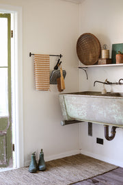 French Linen Tea Towel (Toffee Gingham)