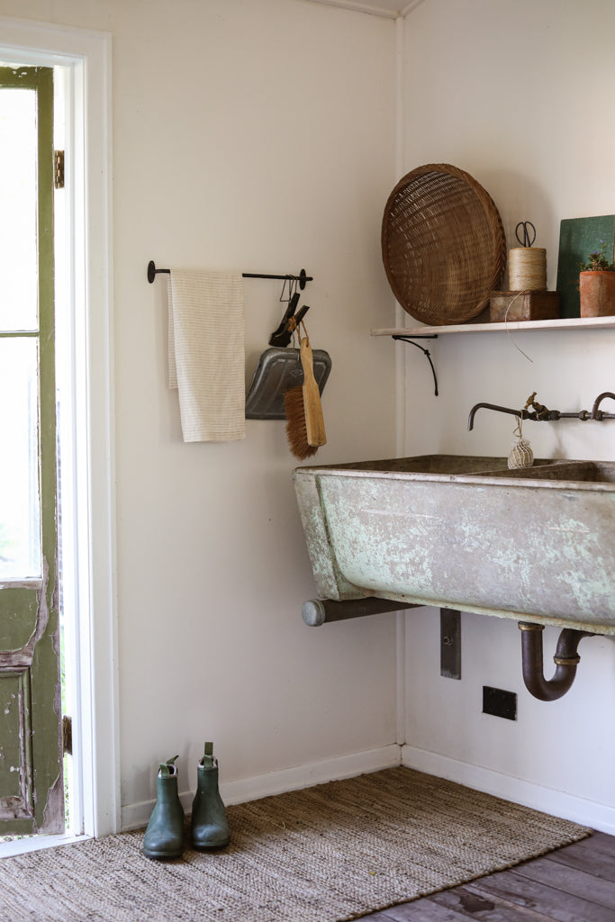 French Linen Tea Towel (Vintage Stripe)