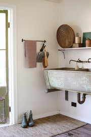 French Linen Tea Towel (Mulberry Gingham)