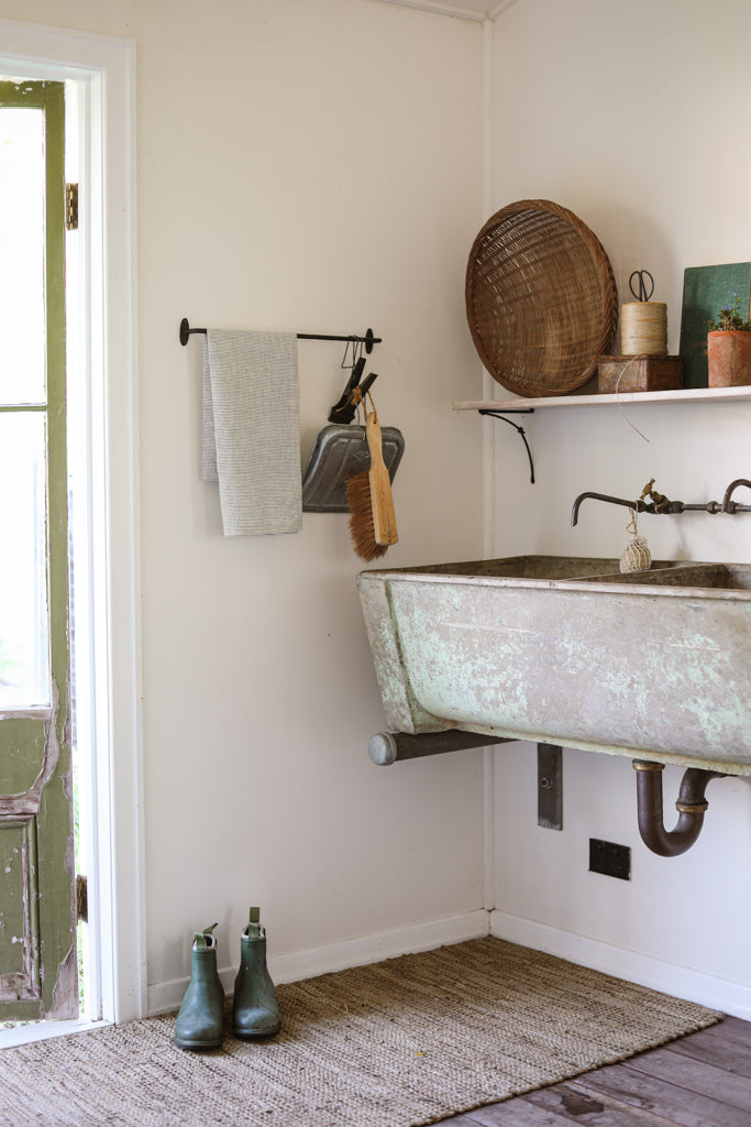 French Linen Tea Towel (Pinstripe)