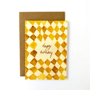 Happy Birthday Yellow Diamonds Card