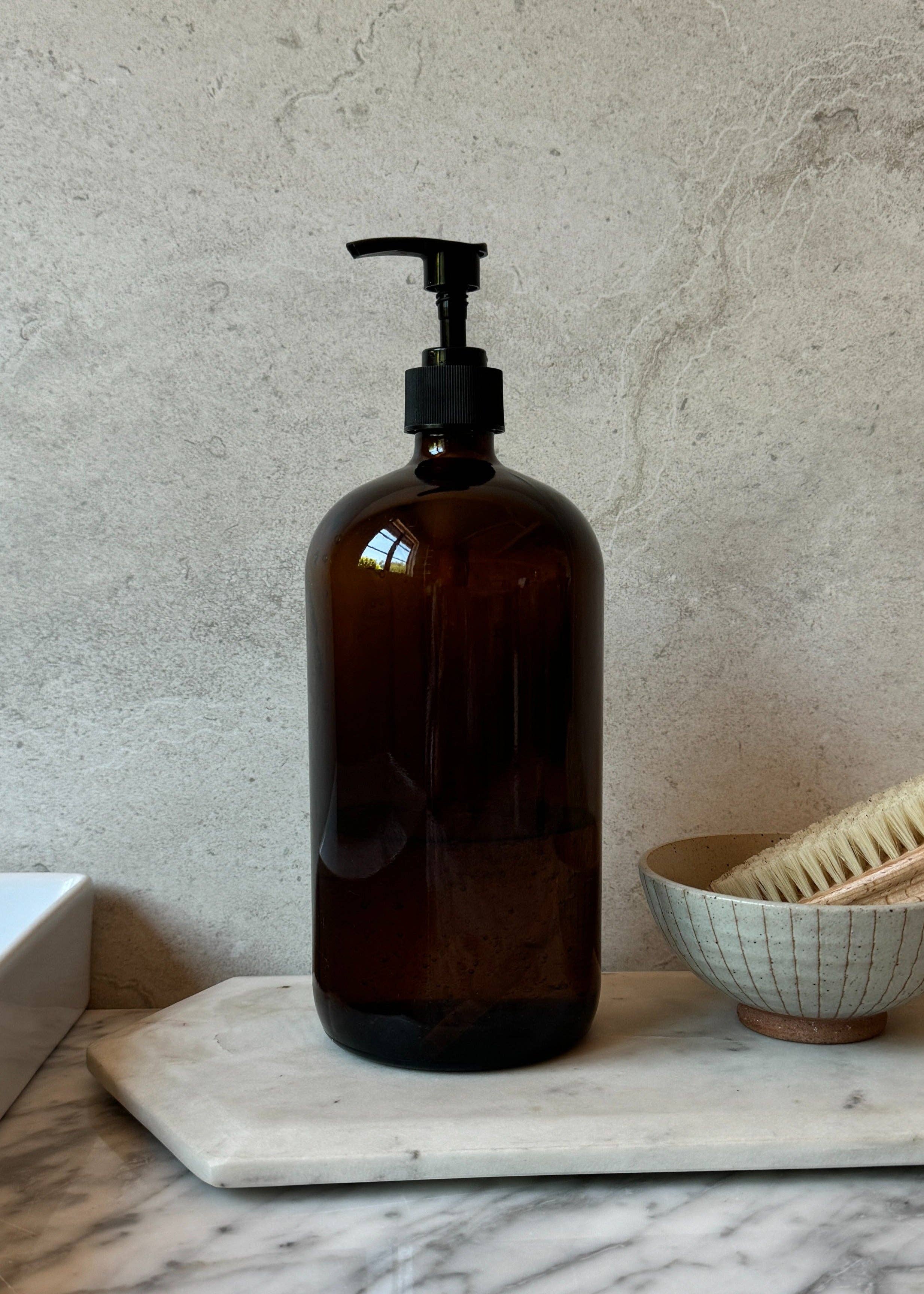 Amber Glass Bottles 500ml: With Pump