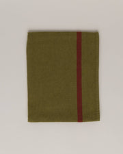 Linen-cotton tea towel: Chartreuse / Red stripe