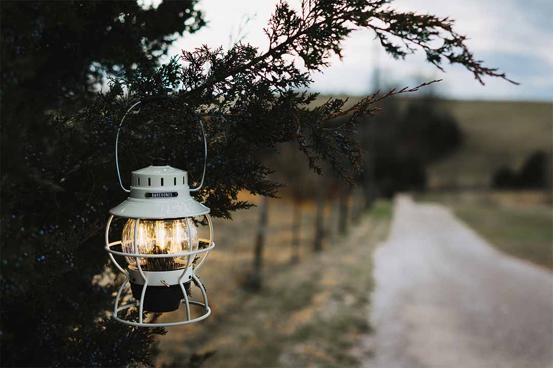 Railroad Lantern: Vintage White